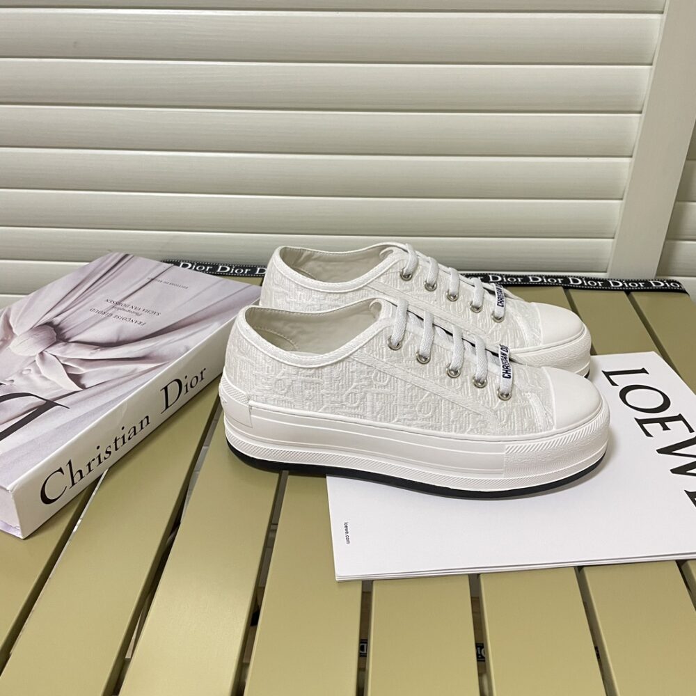 Alternative view of DIOR WALK'N'DIOR PLATFORM SNEAKER CALFSKIN TEXTURED WHITE KCK409OLY S03W
