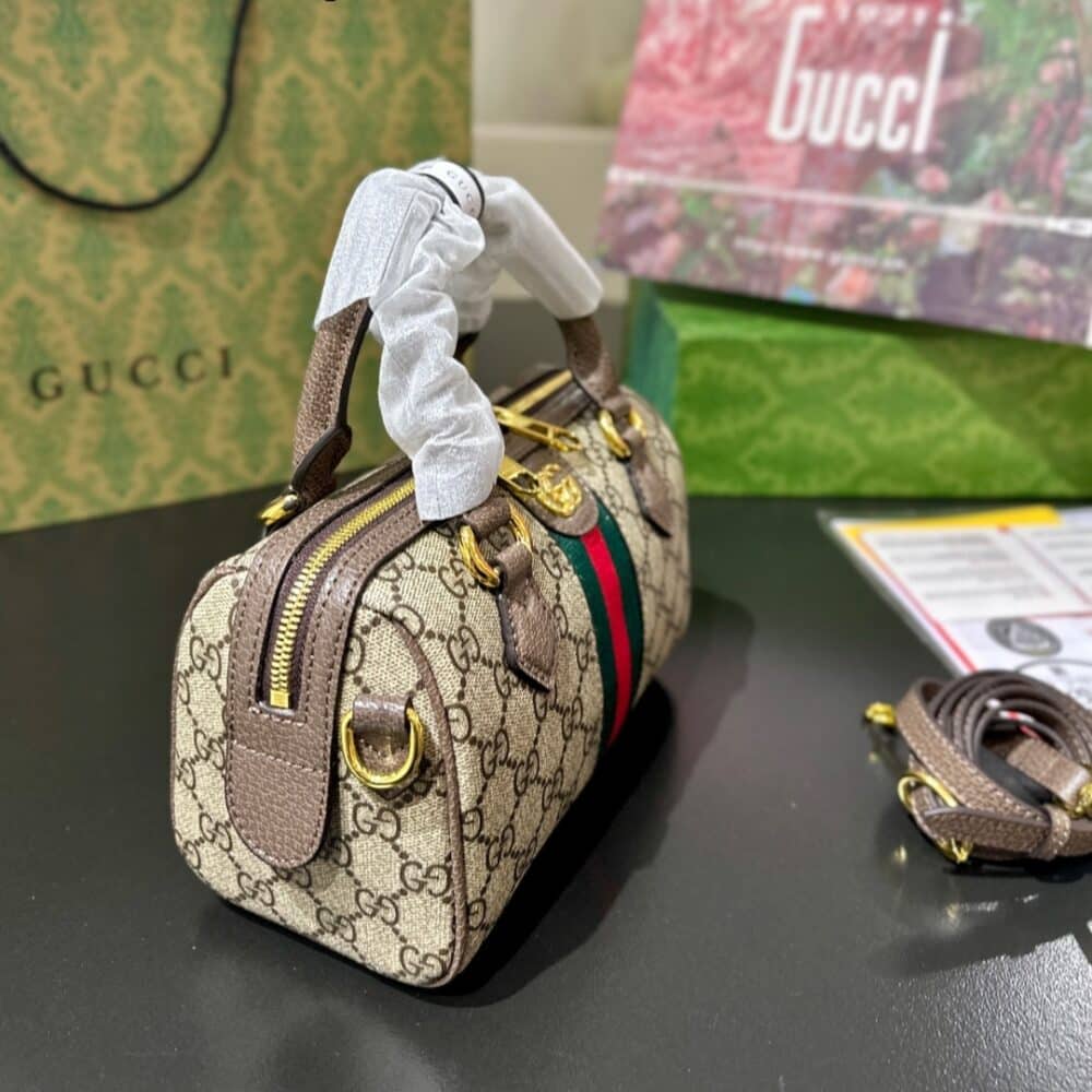 GUCCI OPHIDIA GG MINI TOP HANDLE BAG BROWN 22CM 772053 96IWG 8745 - Image 3