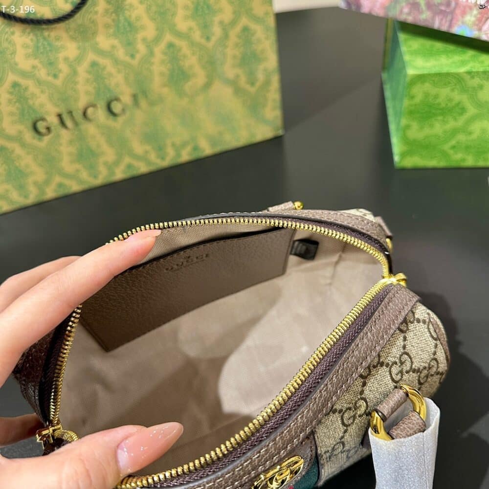 GUCCI OPHIDIA GG MINI TOP HANDLE BAG BROWN 22CM 772053 96IWG 8745 - Image 9