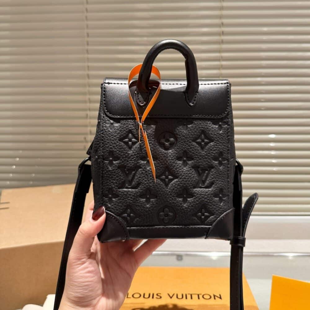 LOUIS VUITTON NANO STEAMER BAG TAURILLON COWHIDE MONOGRAM BLACK 14CM M82772 - Image 6