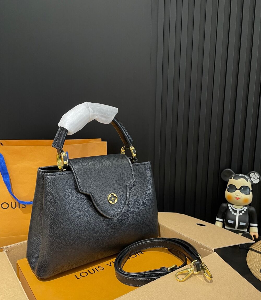LOUIS VUITTON CAPUCINES BB BAG BLACK 27CM M94755 - Image 4