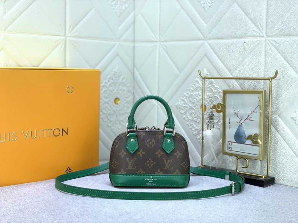 LOUIS VUITTON MINI ALMA MONOGRAM CANVAS MIX WITH GREEN 18CM M83204 - Image 8