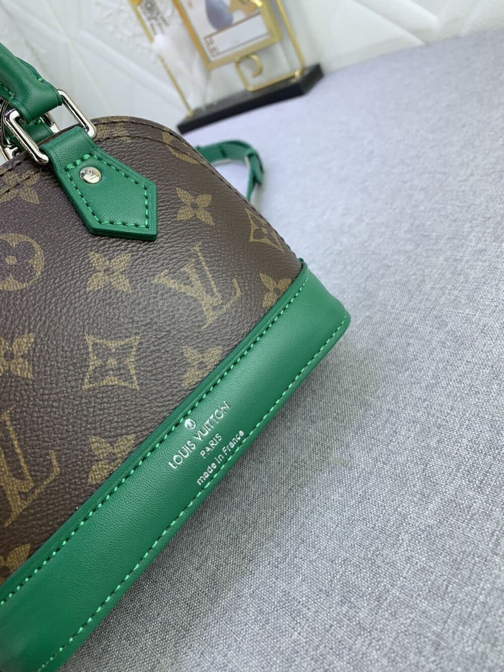 LOUIS VUITTON MINI ALMA MONOGRAM CANVAS MIX WITH GREEN 18CM M83204 - Image 6