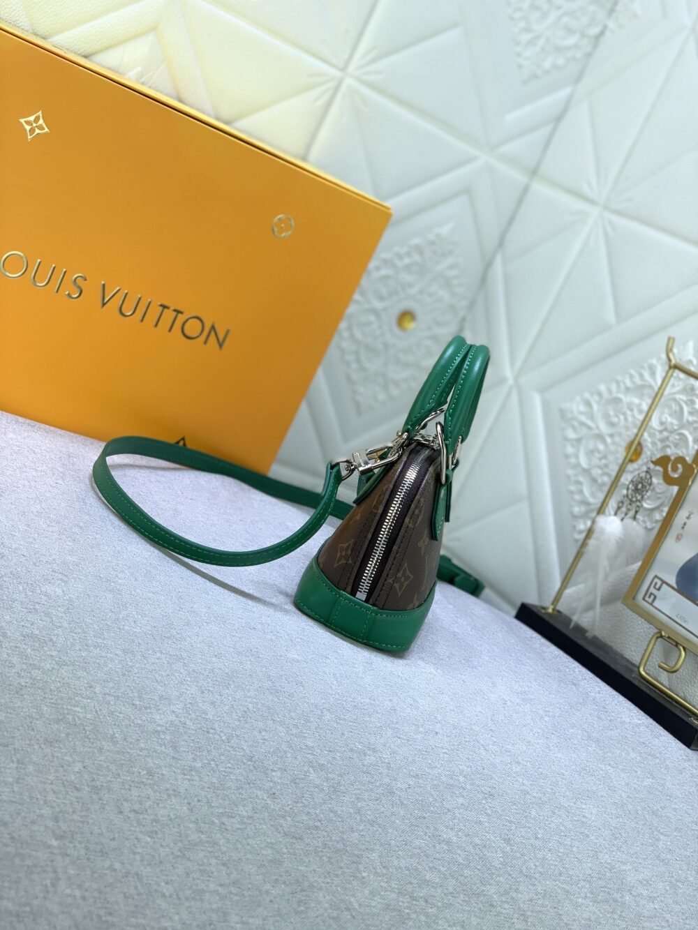 LOUIS VUITTON MINI ALMA MONOGRAM CANVAS MIX WITH GREEN 18CM M83204 - Image 3