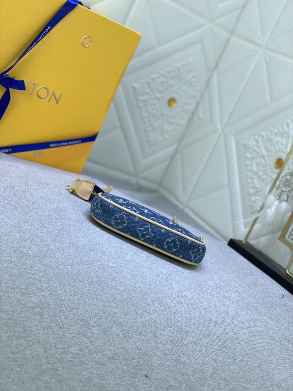 LOUIS VUITTON MINI POCHETTE ACCESSOIRES MONOGRAM DENIM BLUE 10CM M82960 - Image 5
