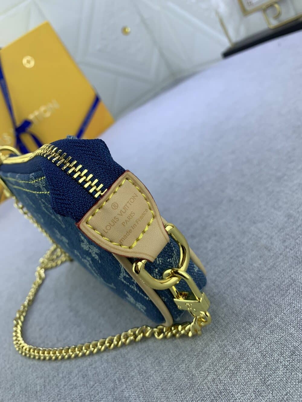 LOUIS VUITTON MINI POCHETTE ACCESSOIRES MONOGRAM DENIM BLUE 10CM M82960 - Image 4