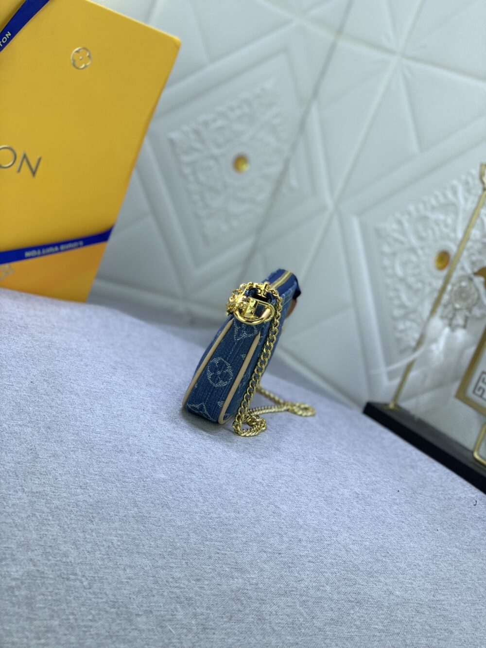 LOUIS VUITTON MINI POCHETTE ACCESSOIRES MONOGRAM DENIM BLUE 10CM M82960 - Image 3