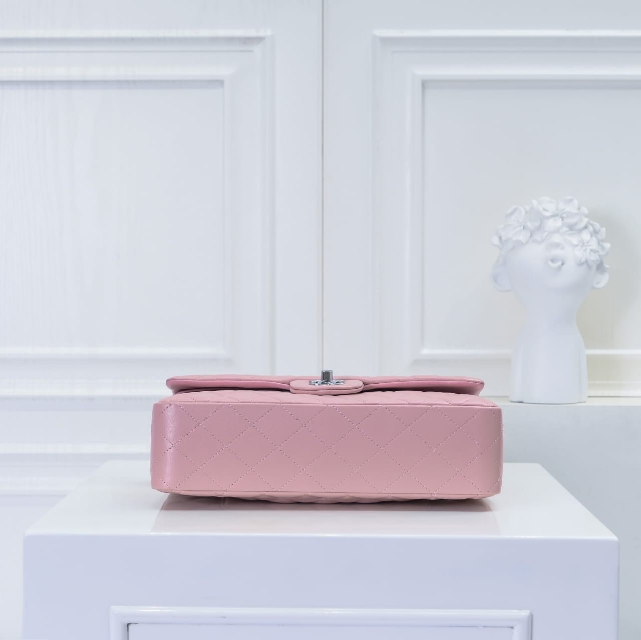 Chanel Classic Double Flap Bag Silver Hardware Light Pink 25Cm - Image 5