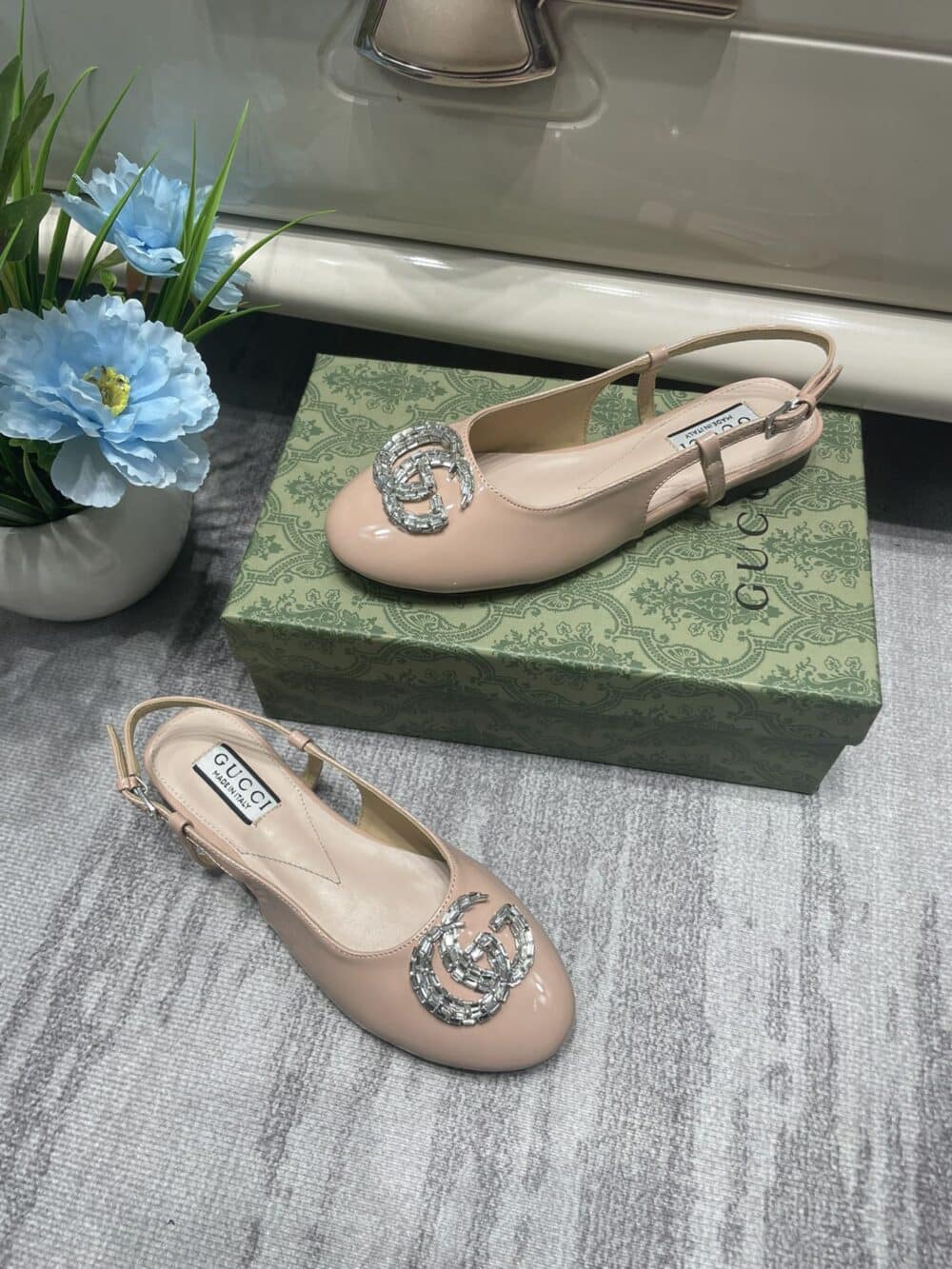 GUCCI WOMEN'S BALLERINA WITH DOUBLE G PALE PINK 762765 BNC00 6705 - Image 7