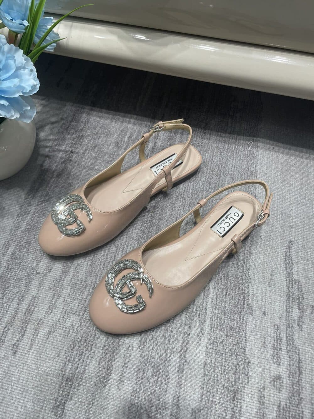 GUCCI WOMEN'S BALLERINA WITH DOUBLE G PALE PINK 762765 BNC00 6705 - Image 3