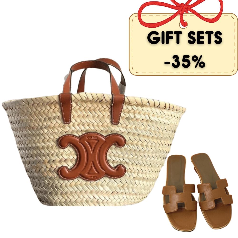 GIFT SET: CELINE TRIOMPHE CELINE PANIER & HERMES ORAN FLAT BROWN