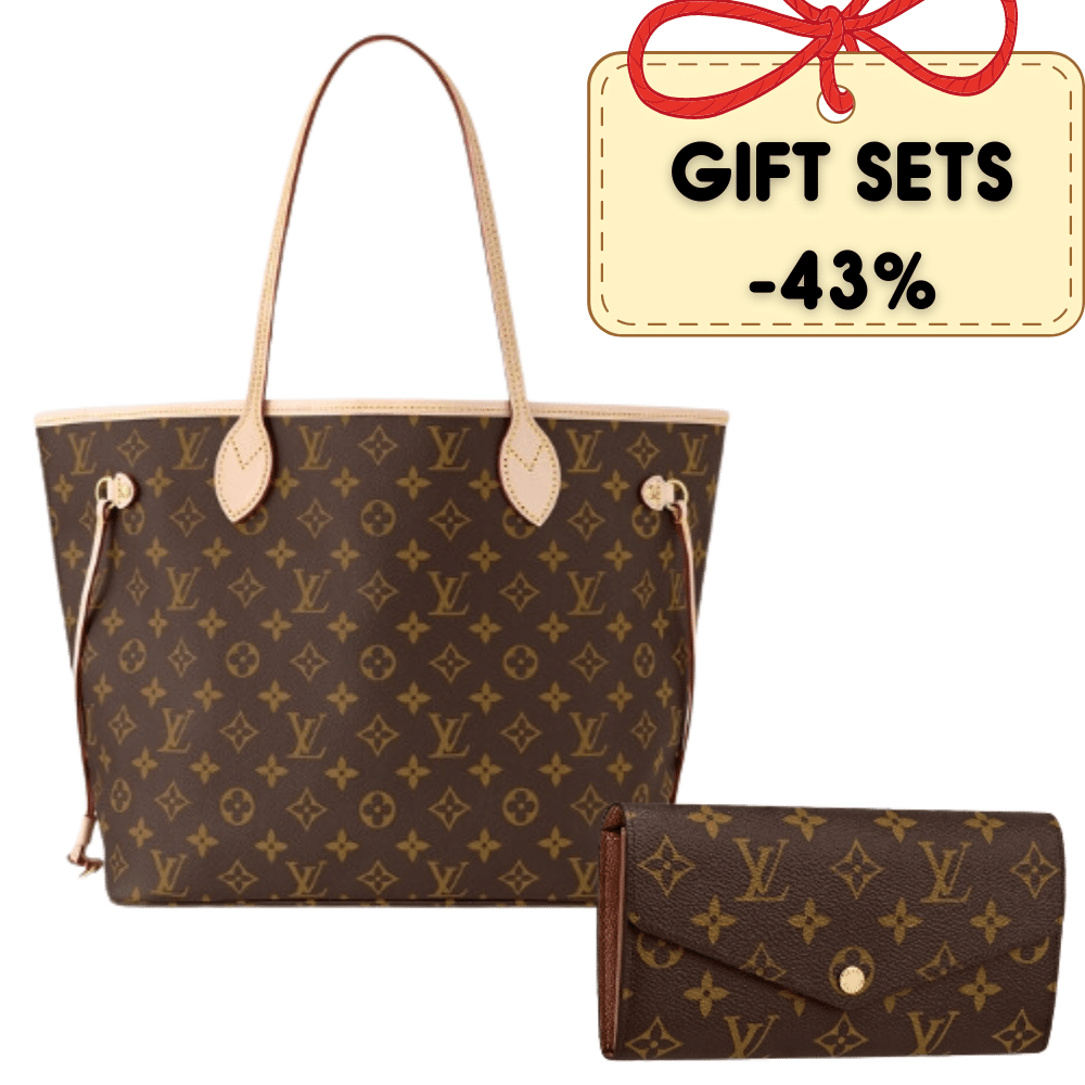GIFT SET: LOUIS VUITTON NEVERFULL MM & SARAH BROWN WALLET