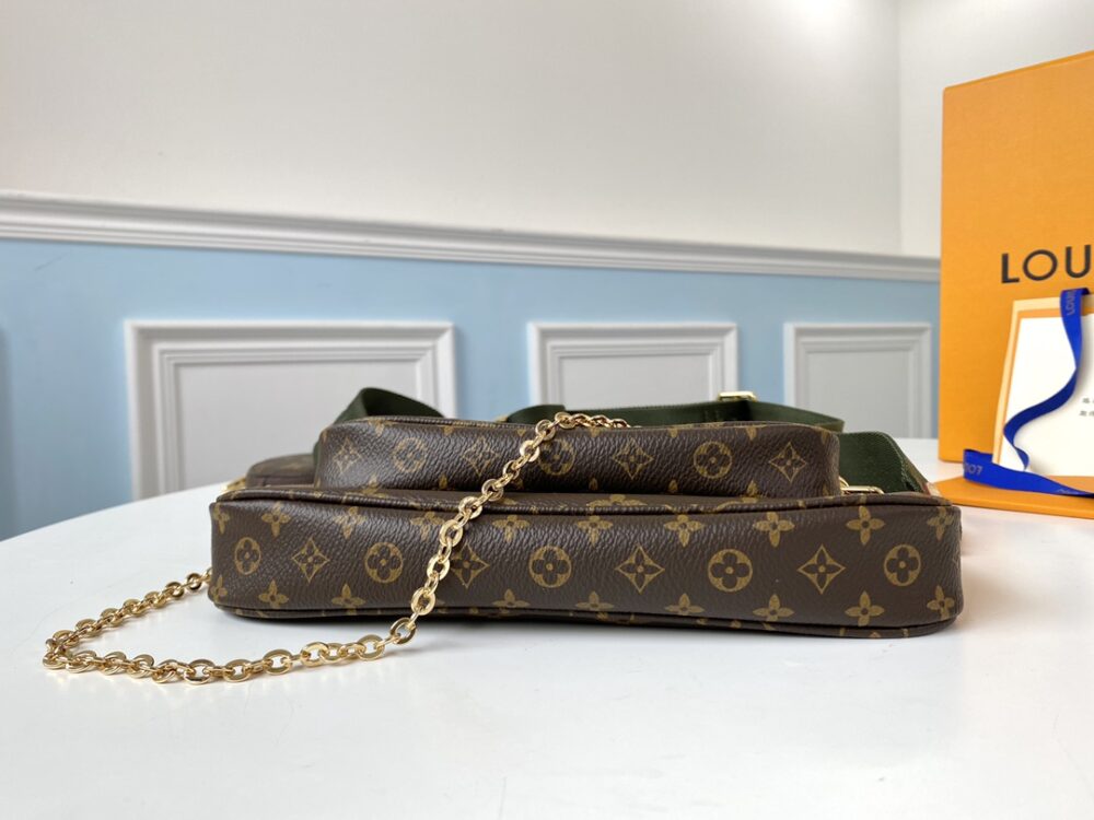GIFT SET: LOUIS VUITTON KHAKI MULTI POCHETTE &  MONOGRAM BEIGE CAP - Image 3