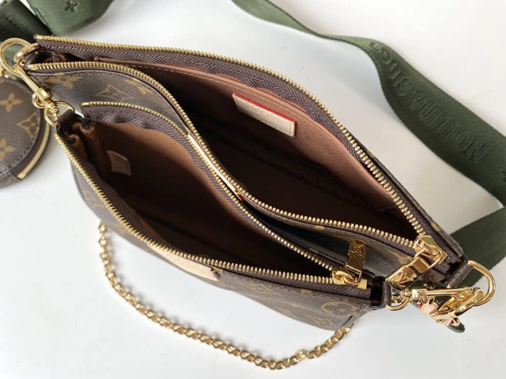 GIFT SET: LOUIS VUITTON KHAKI MULTI POCHETTE &  MONOGRAM BEIGE CAP - Image 5