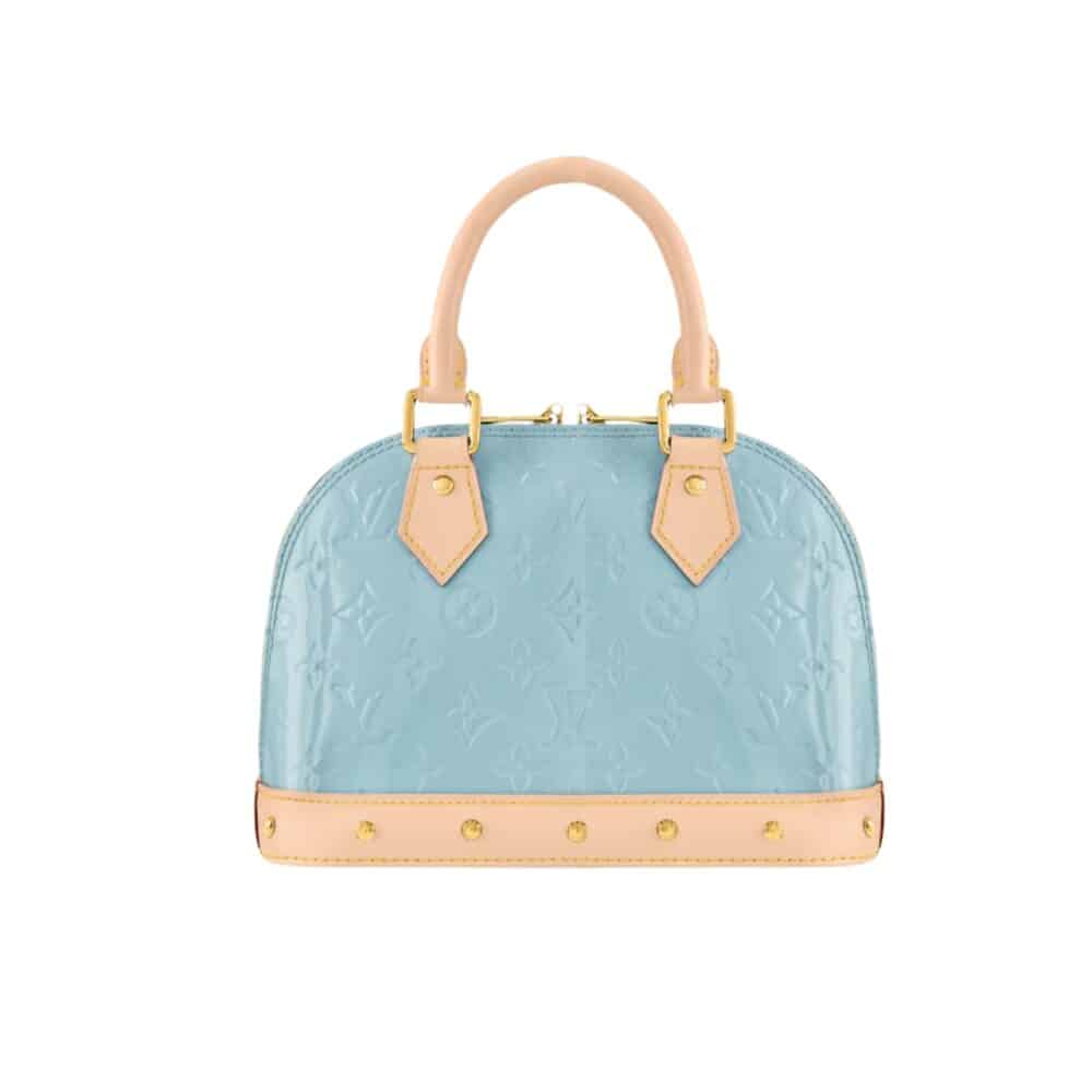 LOUIS VUITTON ALMA NANO MONOGRAM VERNIS EMBOSSED SKY 18CM M24062