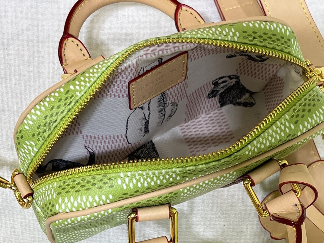 LOUIS VUITTON NANO PORTE DOCUMENTS VOYAGE PORTABLE BRIEFCASE DAMIER GOLF CANVAS GREEN 20CM N40643 - Image 4