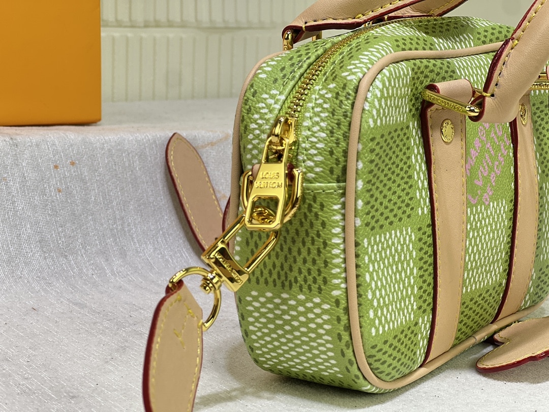 LOUIS VUITTON NANO PORTE DOCUMENTS VOYAGE PORTABLE BRIEFCASE DAMIER GOLF CANVAS GREEN 20CM N40643 - Image 5