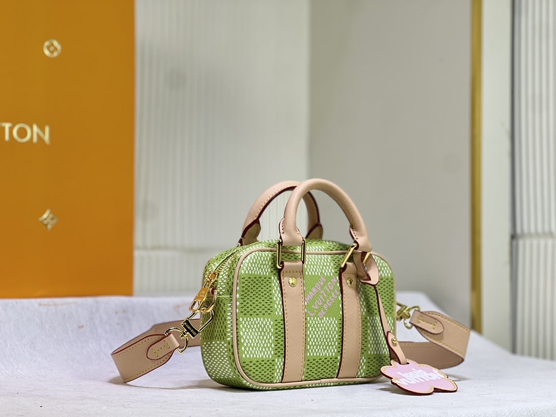 LOUIS VUITTON NANO PORTE DOCUMENTS VOYAGE PORTABLE BRIEFCASE DAMIER GOLF CANVAS GREEN 20CM N40643 - Image 9