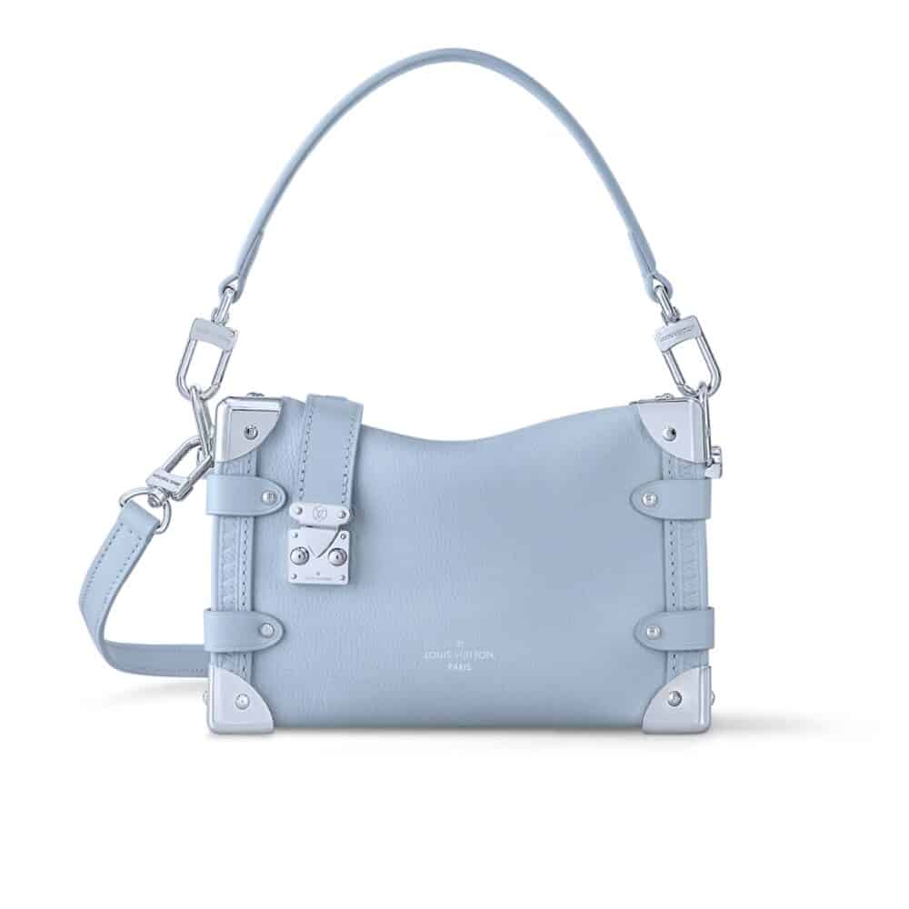 LOUIS VUITTON SIDE TRUNK MM GRAINED CALF LEATHER BLEU OLYMPE 23CM M25067