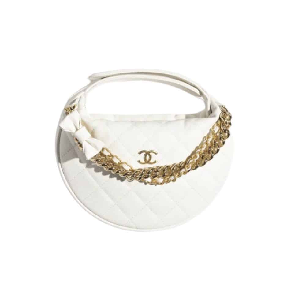 CHANEL POUCH GRAINED SHINY CALFSKIN WHITE 17CM AP3943 B16288 10601