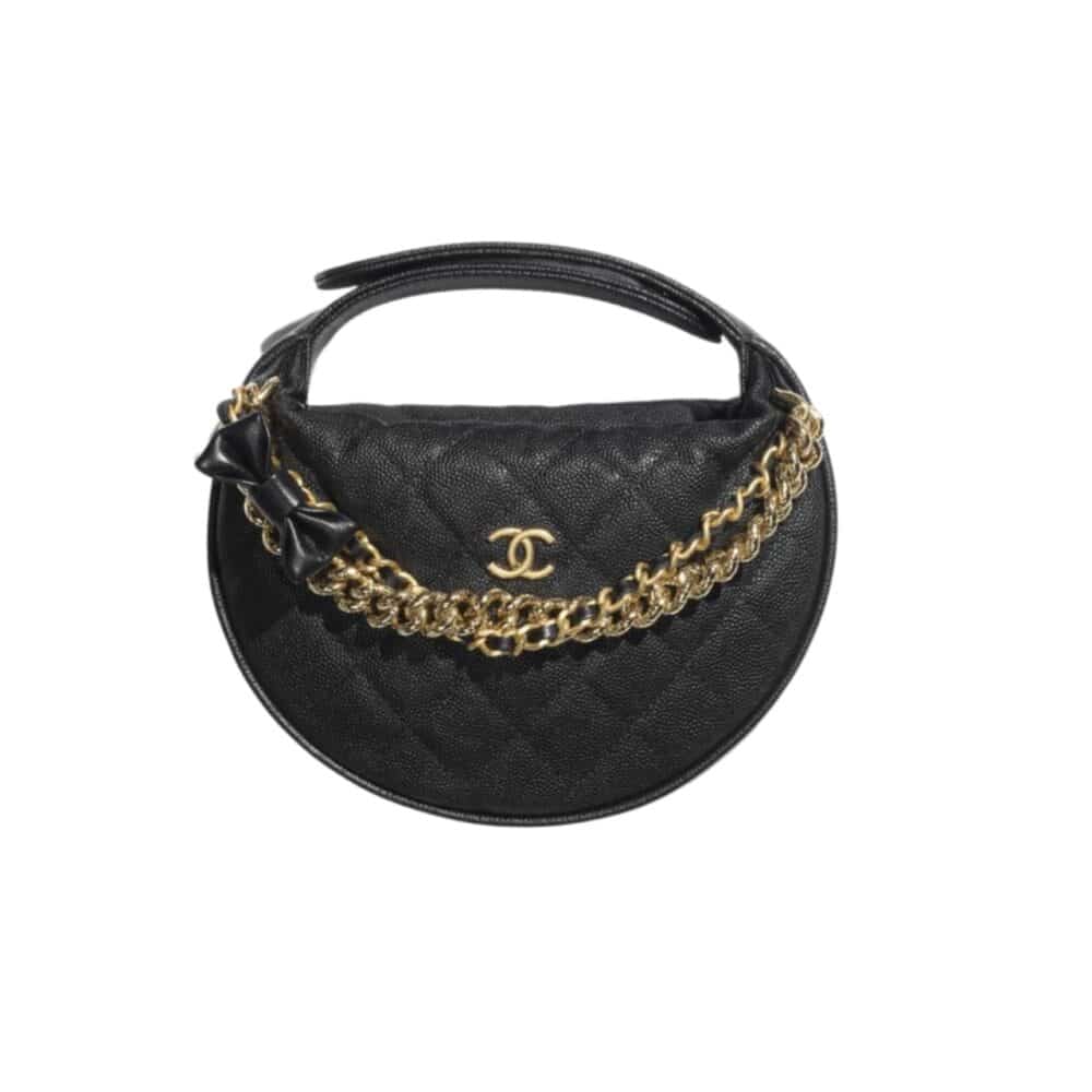 CHANEL POUCH GRAINED SHINY CALFSKIN BLACK 17CM AP3943 B16288 94305