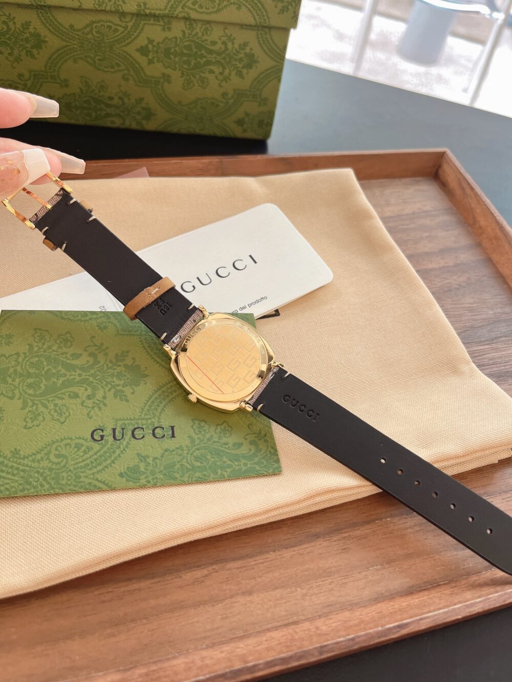 GUCCI X DISNEY MICKEY MOUSE GOLD DIAL WITH LEATHER STRAP WATCH BROWN 38MM YA157420 - Image 6