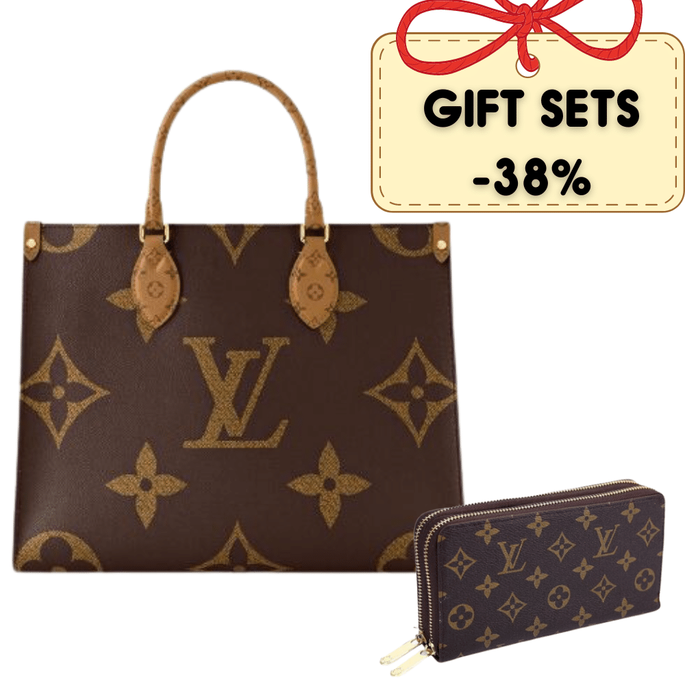 GIFT SET: LOUIS VUITTON ONTHEGO MM 35CM & LONG DOUBLE ZIPPER WALLET
