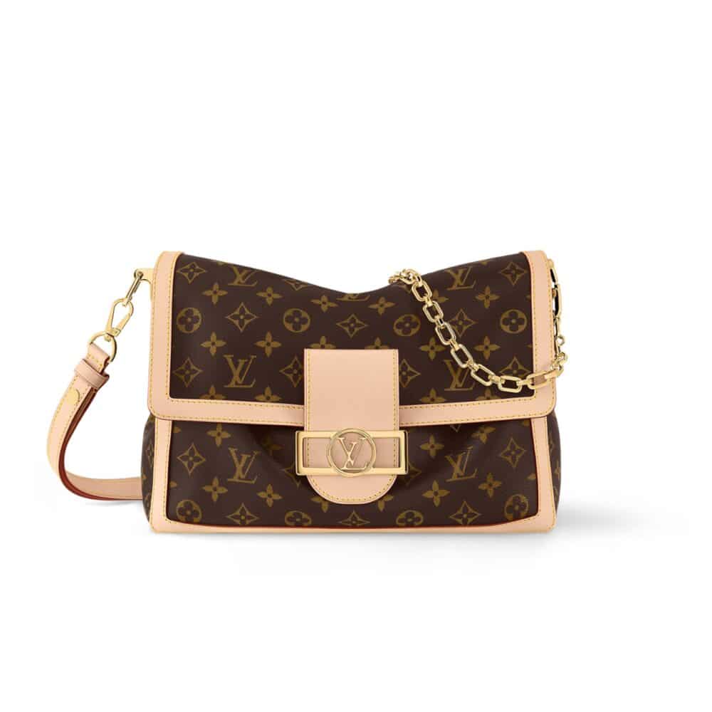 LOUIS VUITTON DAUPHINE SOFT GM BAG MONOGRAM CANVAS PINK BORDER 28CM M47149