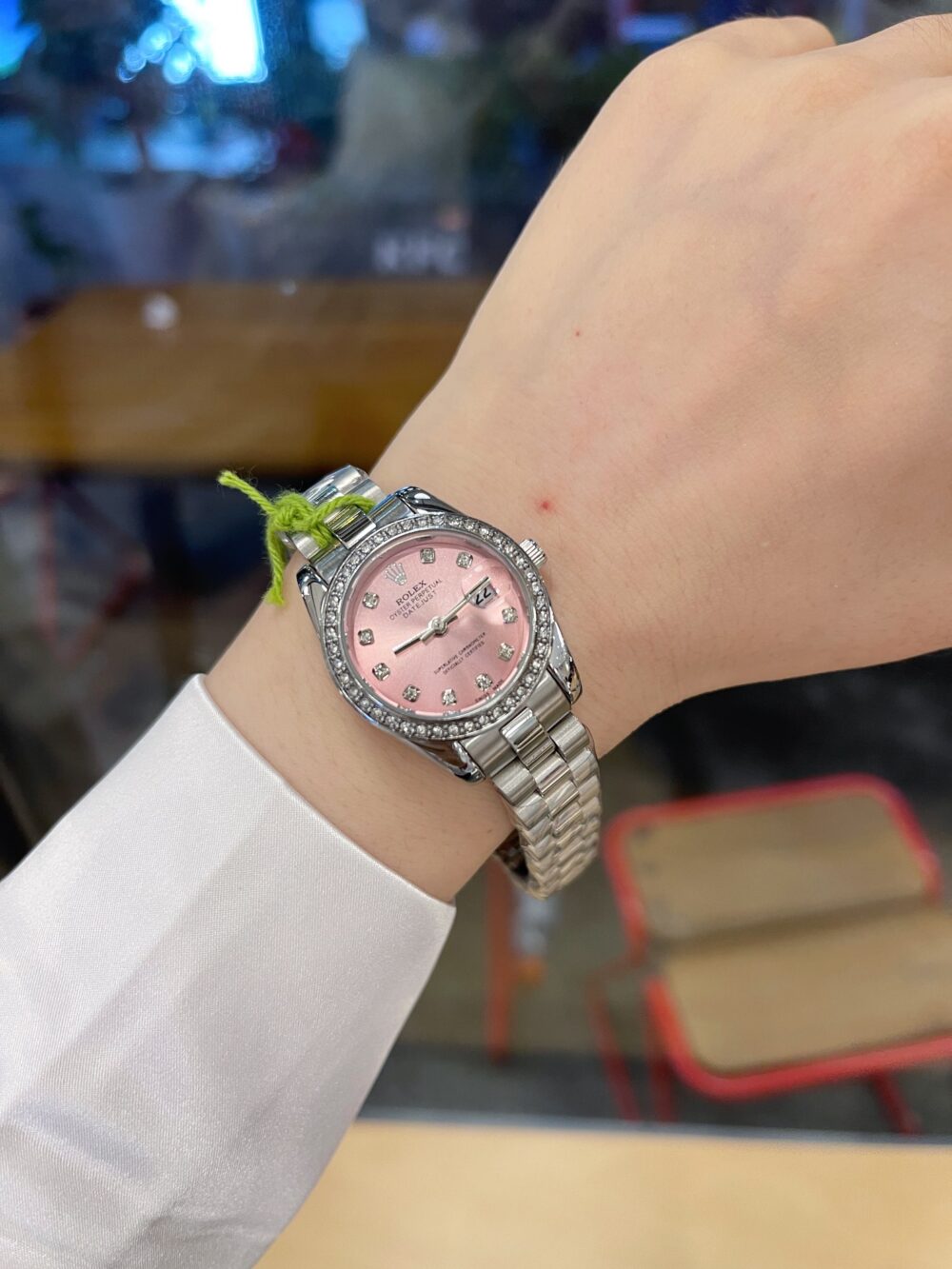 ROLEX LADY DATEJUST 28 SILVER JUBILEE DIAMOND DIAL IN PINK 28MM - Image 5