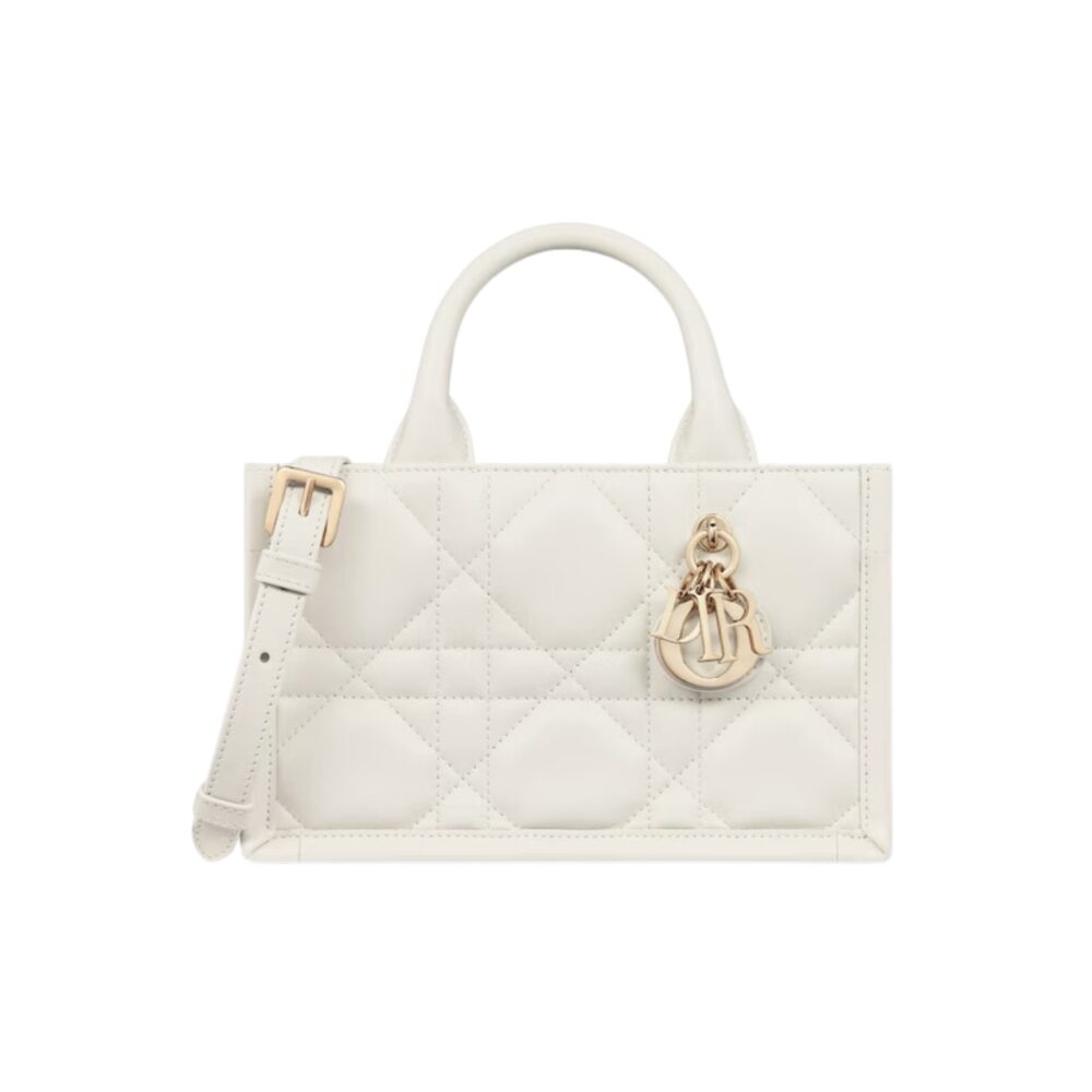 DIOR MINI DIOR BOOK TOTE MACROCANNAGE CALFSKIN LATTE 21CM S5573OWHP M030