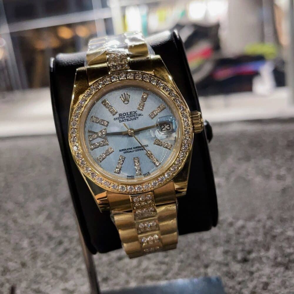 ROLEX LADY DATEJUST 28 CORNFLOWER BLUE DIAL GOLD 18K 28MM 279138BLSRDP - Image 5