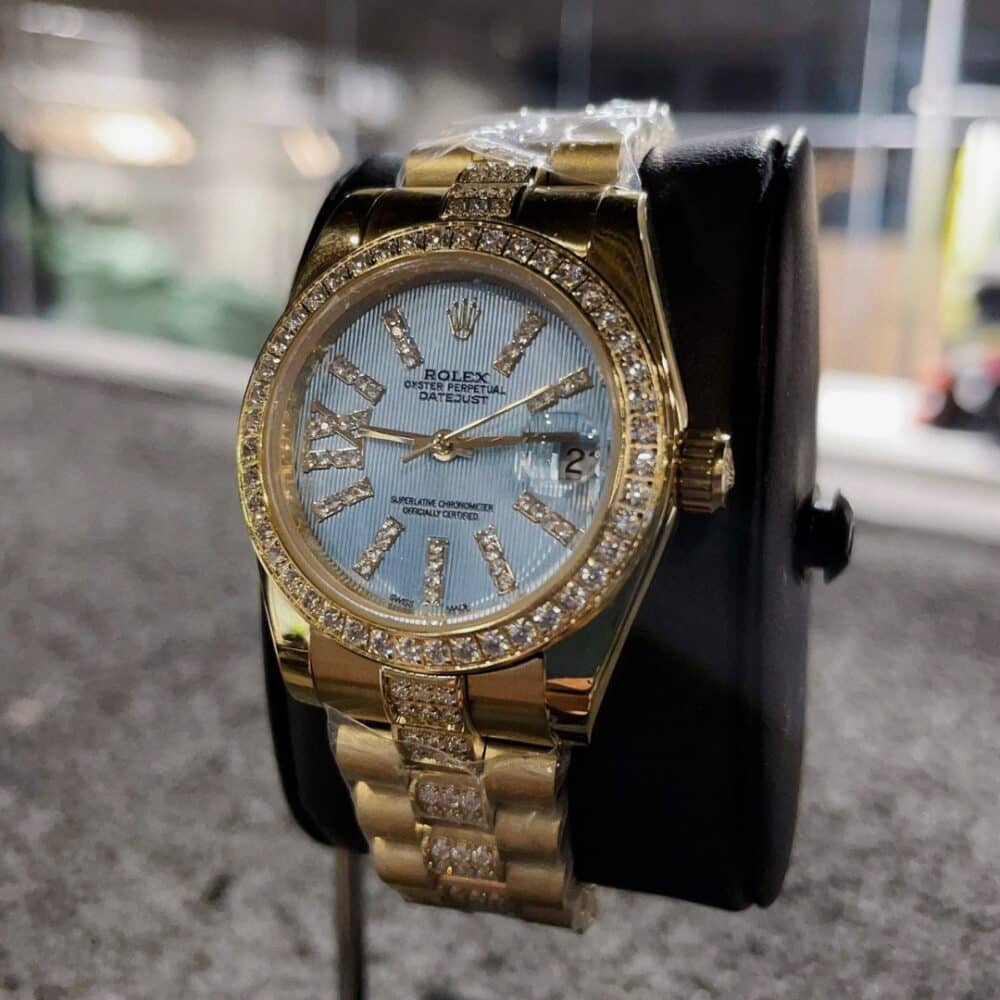 ROLEX LADY DATEJUST 28 CORNFLOWER BLUE DIAL GOLD 18K 28MM 279138BLSRDP - Image 6