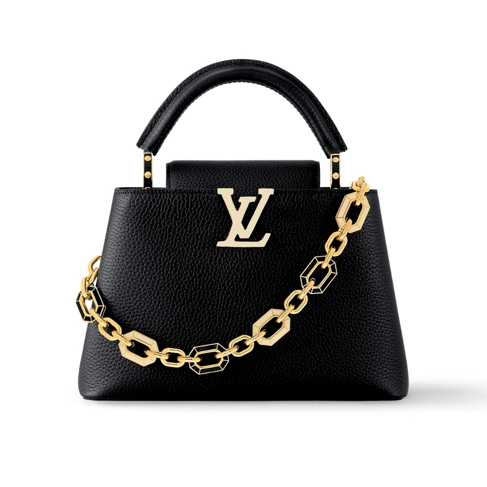 LOUIS VUITTON CAPUCINES BB BAG WITH CHARM BLACK 27CM