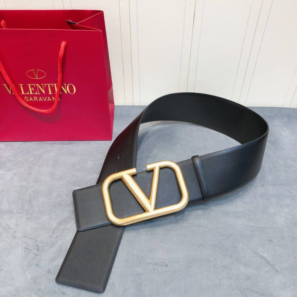 Alternative view of VALENTINO GARAVANI V LOGO BELT IN BLACK LEATHER 70MM