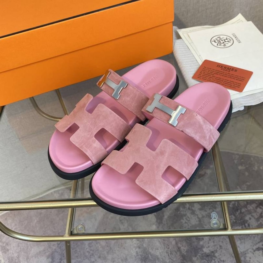 Alternative view of HERMES CHYPRE SANDAL H LOGO SILVER HARDWARE PINK