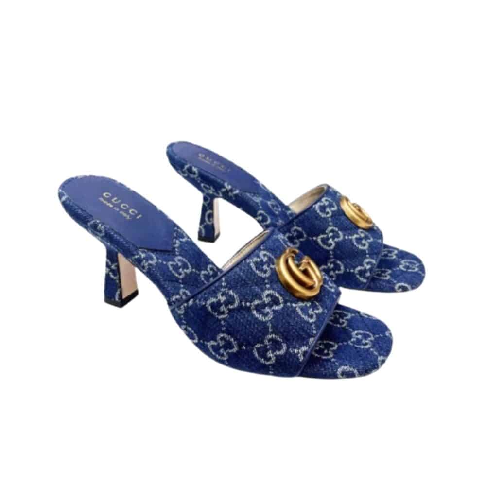 GUCCI WOMEN'S GG DENIM SANDALS