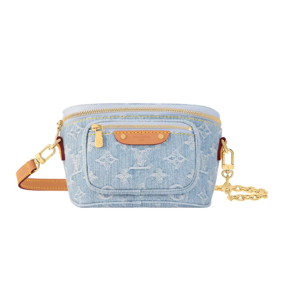 LOUIS VUITTON MINI BUMBAG MONOGRAM DENIM SKY BLUE 18CM M83353