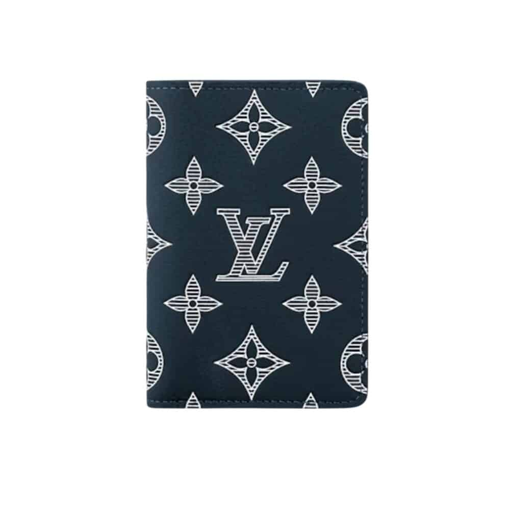 LOUIS VUITTON POCKET ORGANIZER MONOGRAM CALFSKIN NAVY BLUE 7CM M83378