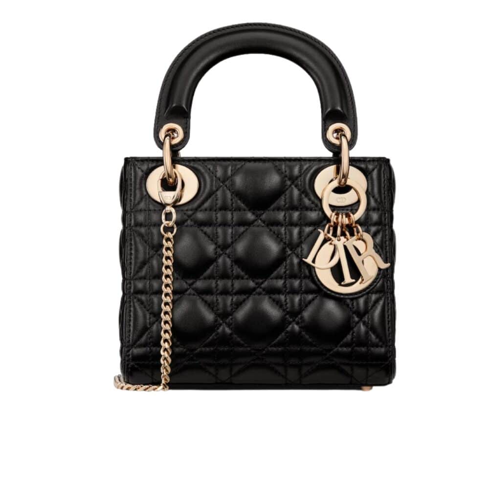 DIOR MINI LADY BAG CANNAGE BLACK 17CM M0505ONGE M900