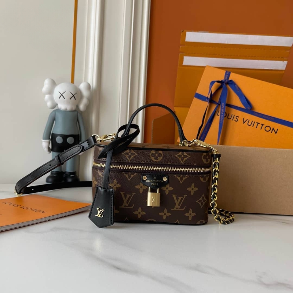 Alternative view of LOUIS VUITTON VANITY CHAIN POUCH MONOGRAM REVERSE CANVAS BROWN 19CM M47125