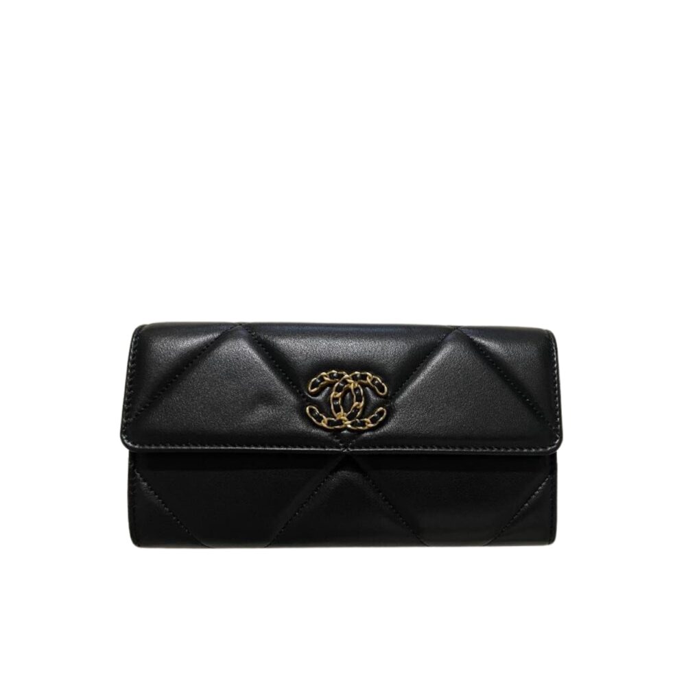 CHANEL 19 FLAP LONG WALLET BLACK 19CM