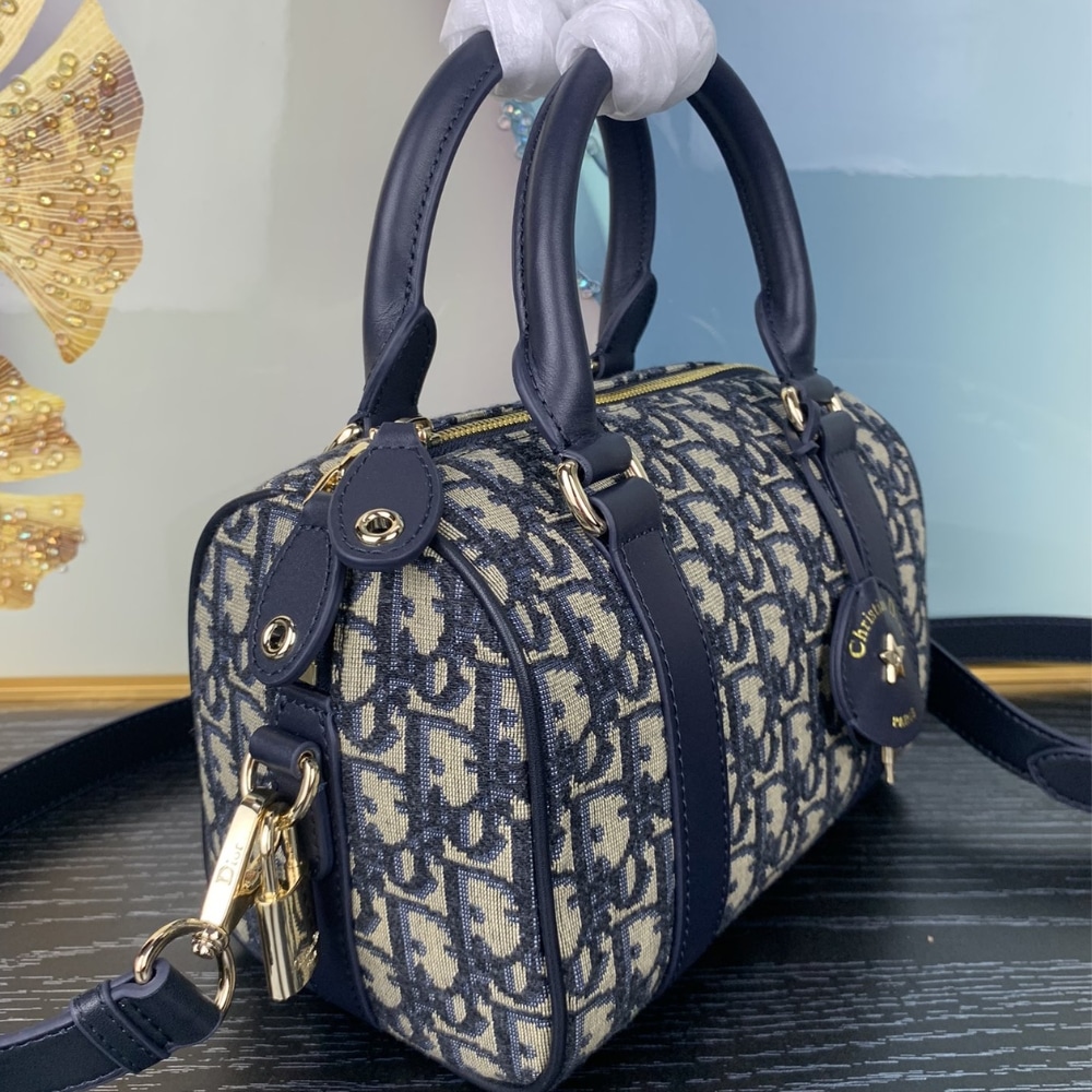 DIOR GROOVE 20 BAG OBLIQUE JACQUARD BLUE 20CM M1364UTZQ M928 - Image 8