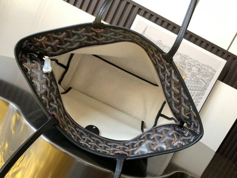 GOYARD ARTOIS PM BAG IN GOYARDINE CANVAS AND CHEVROCHES CALFSKIN BLACK 30CM ARTOISPMLTY01CL01P - Image 3