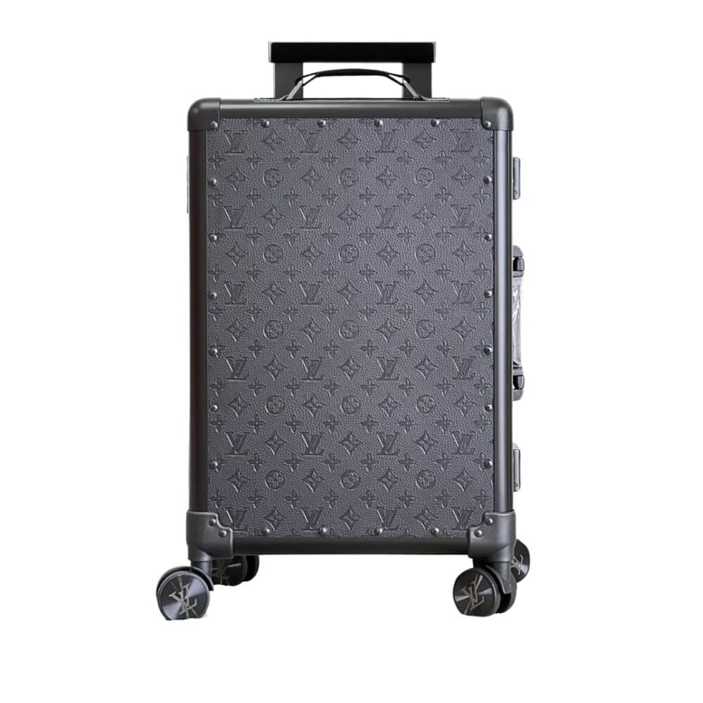 LOUIS VUITTON HORIZON ROLLING TRUNK SUITCASE MONOGRAM ECLIPSE COATED CANVAS BLACK 55CM