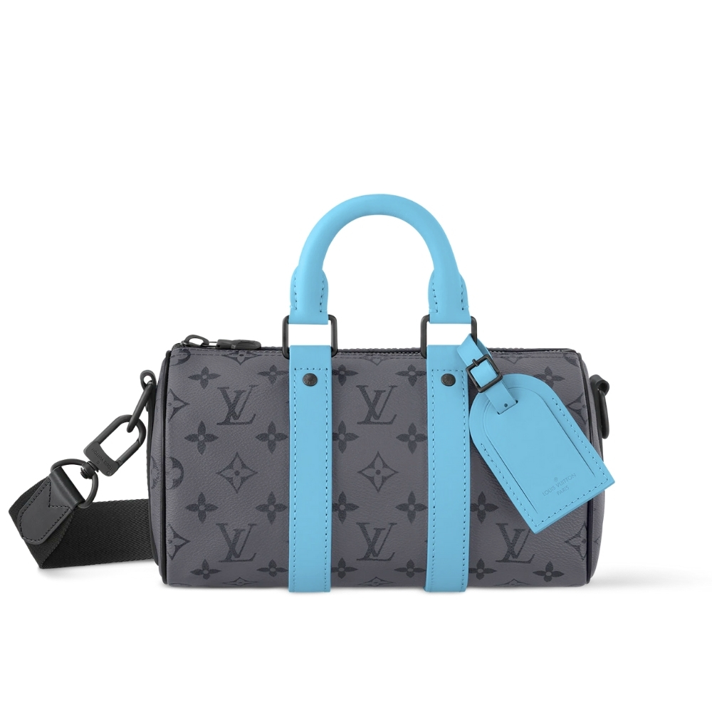 Louis Vuitton Keepall Bandoulière 25 Monogram Eclipse Reverse Turquoise 25Cm M11645