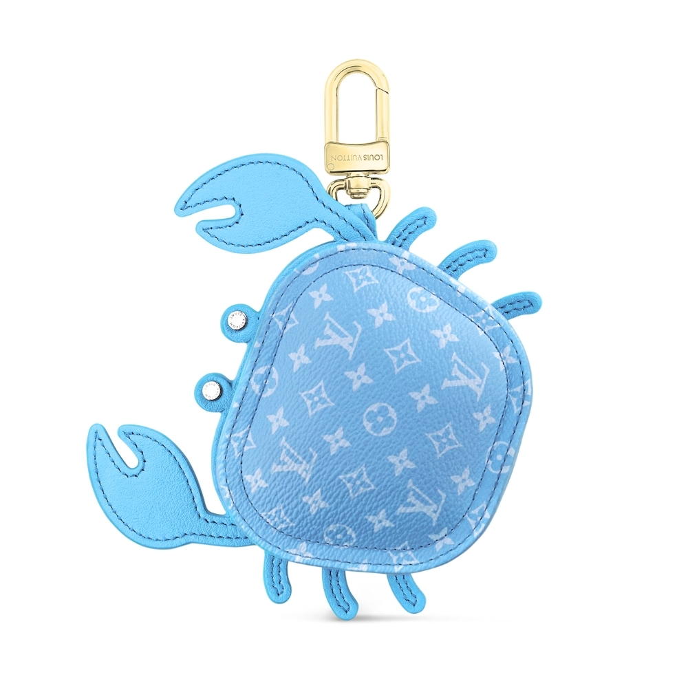 LOUIS VUITTON LV CRAB BAG CHARM LEATHER AND CANVAS BLUE M01930