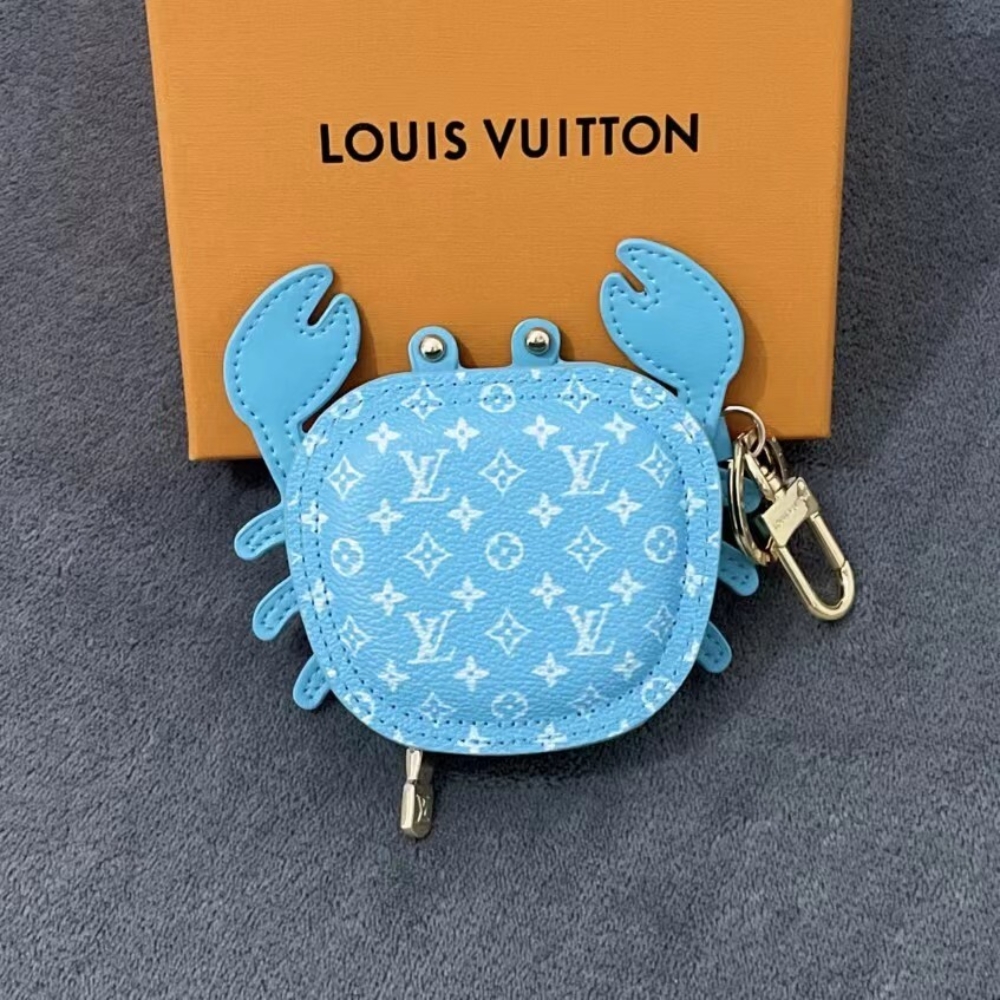 Alternative view of LOUIS VUITTON LV CRAB BAG CHARM LEATHER AND CANVAS BLUE M01930