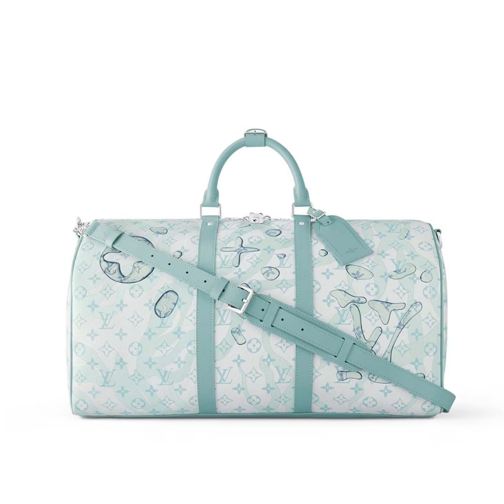 LOUIS VUITTON KEEPALL BANDOULIERE 50 CRYSTAL BLUE 50CM M22570