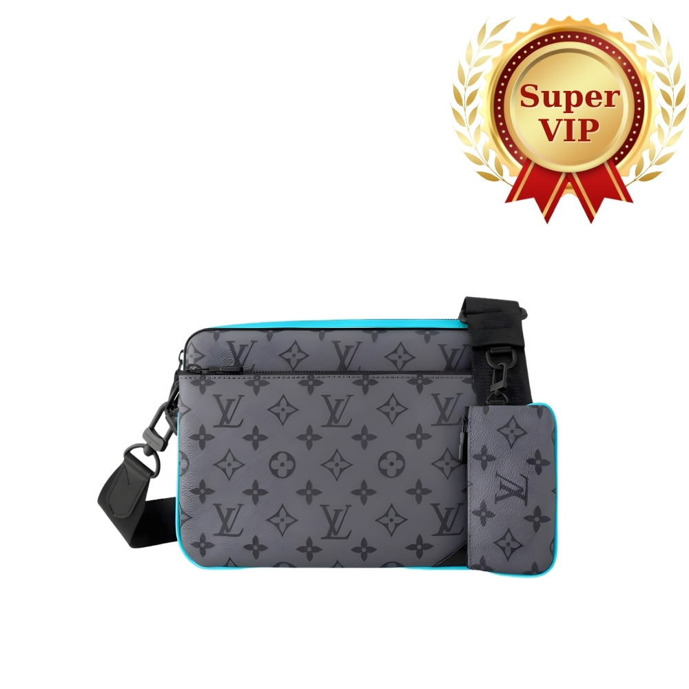 [SUPER VIP 1:1] LOUIS VUITTON TRIO MESSENGER MONOGRAM ECLIPSE REVERSE TURQUOISE 25CM M11648
