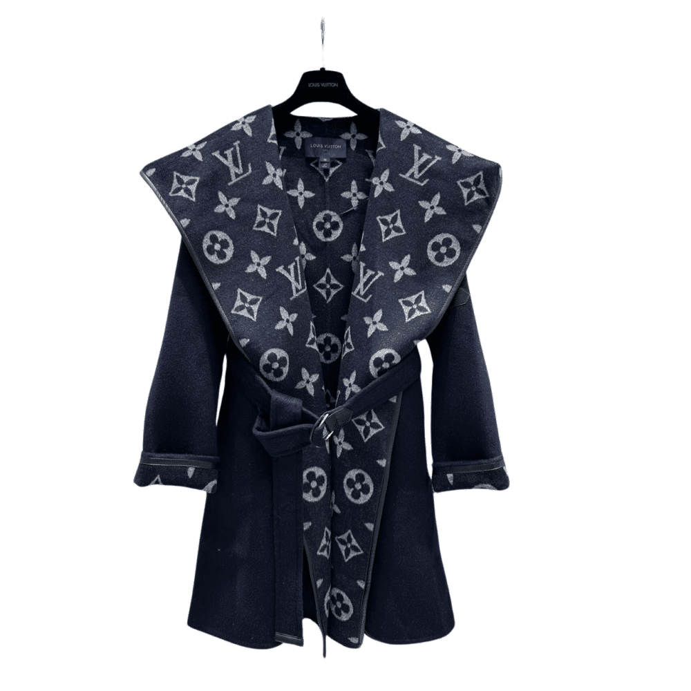 LOUIS VUITTON CLASSIC MONOGRAM WOOL BLUE COATS